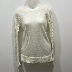 Loft cream sweater with beautiful sleeves size large